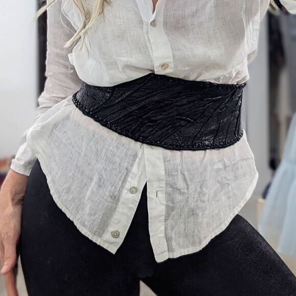 Artisan Leather Waist Cinch Belt - Picture 1 of 4